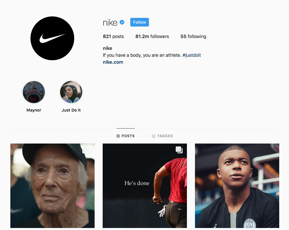 Nike Instagram Profile