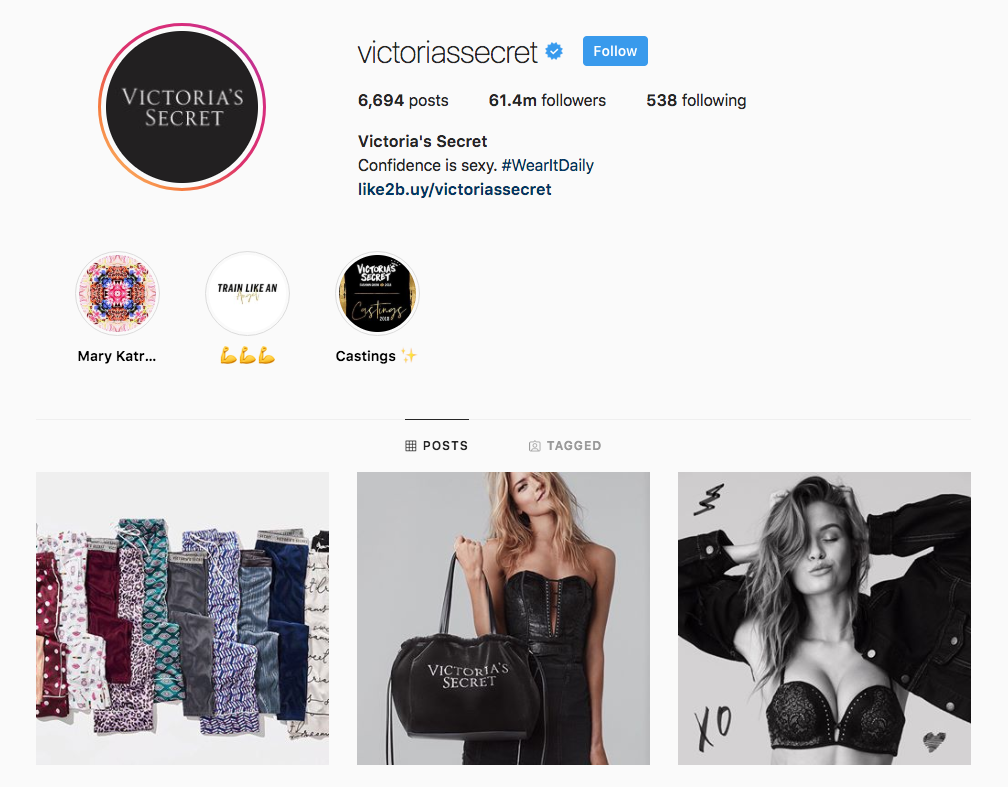 Victoria's Secret Instagram Profile