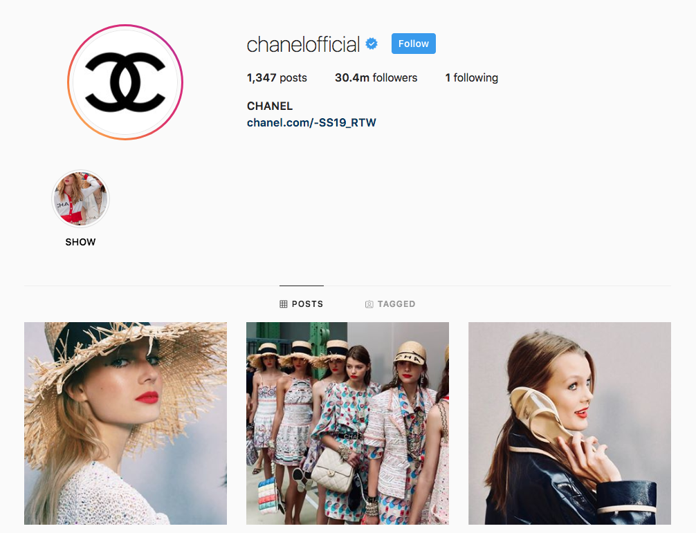 Chanel Instagram Profile