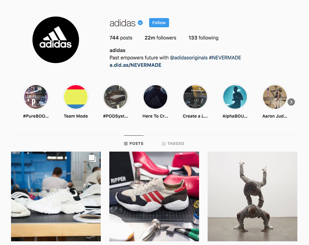 Adidas Instagram Profile