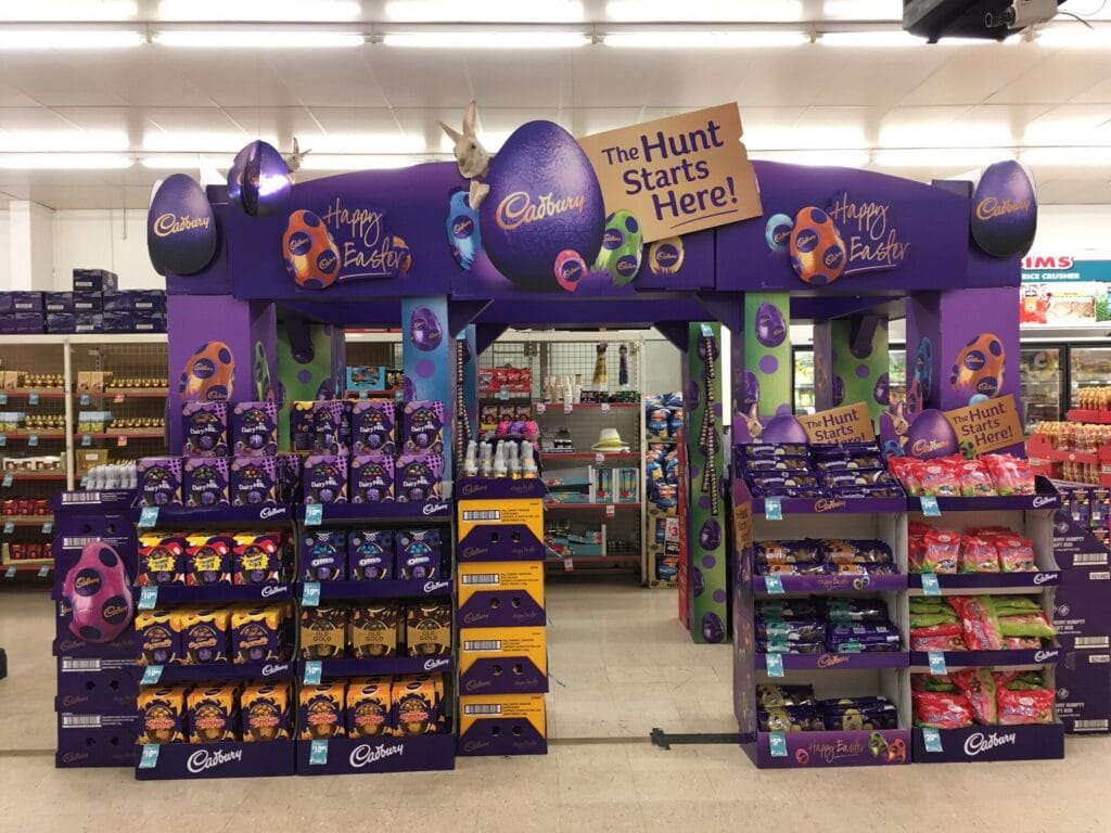 Image of interactive retail display of Easter chocolates for Mondelez.